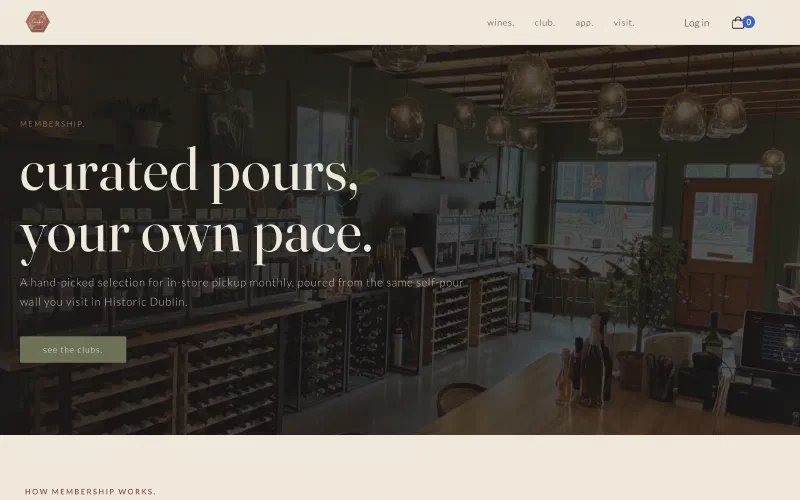 The Uncorked Wine Tastings club page on Commerce7